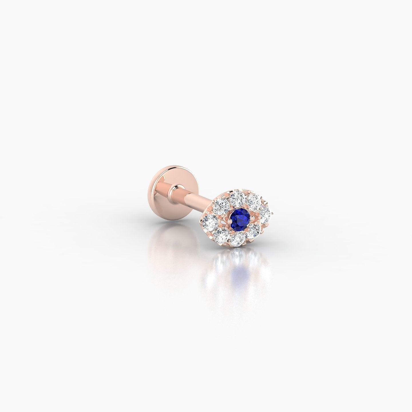 Minerva | 18k Rose Gold 6.5 mm 5 mm Eye Sapphire & Diamond Nostril Piercing