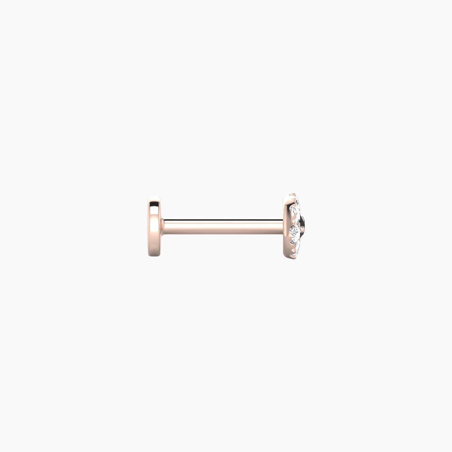 Minerva | 18k Rose Gold 6.5 mm 5 mm Eye Black Diamond & Diamond Nostril Piercing