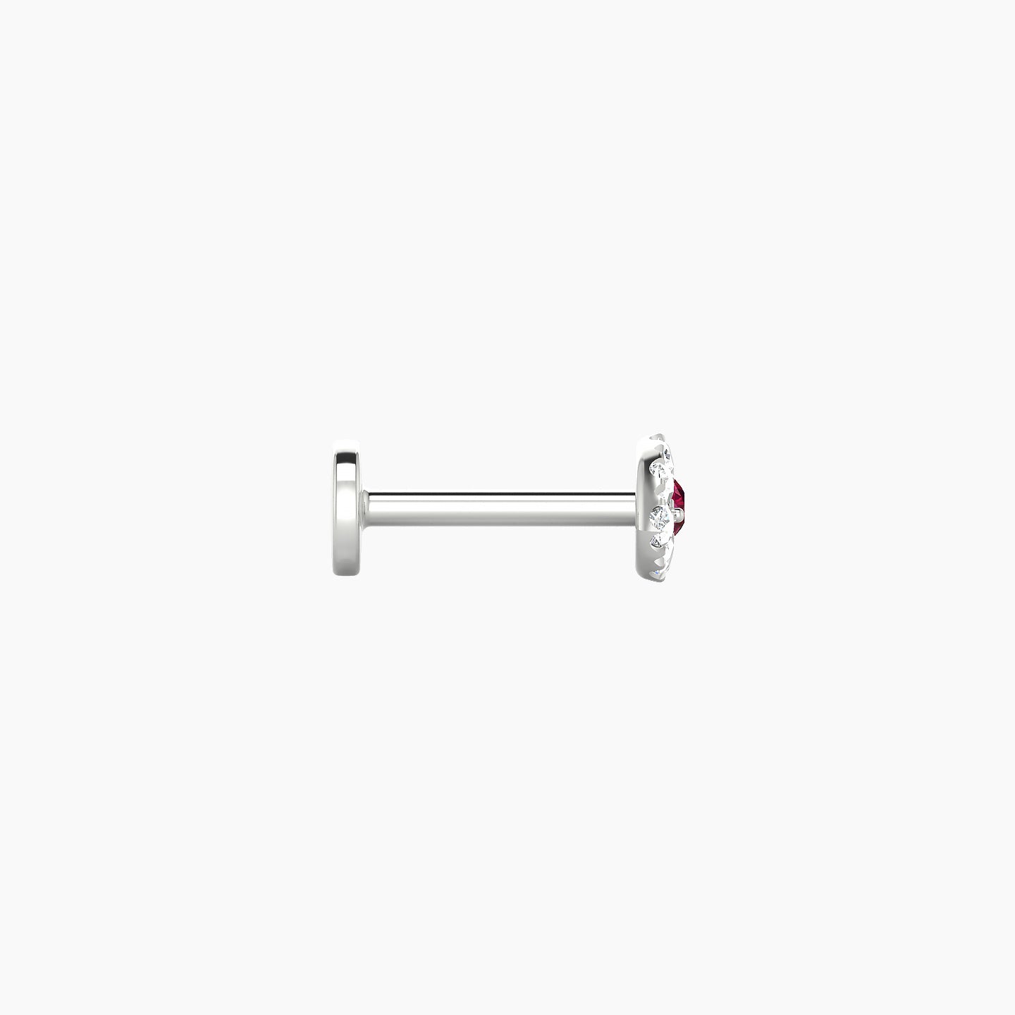 Minerva | 18k White Gold 6.5 mm 5 mm Eye Ruby & Diamond Nostril Piercing