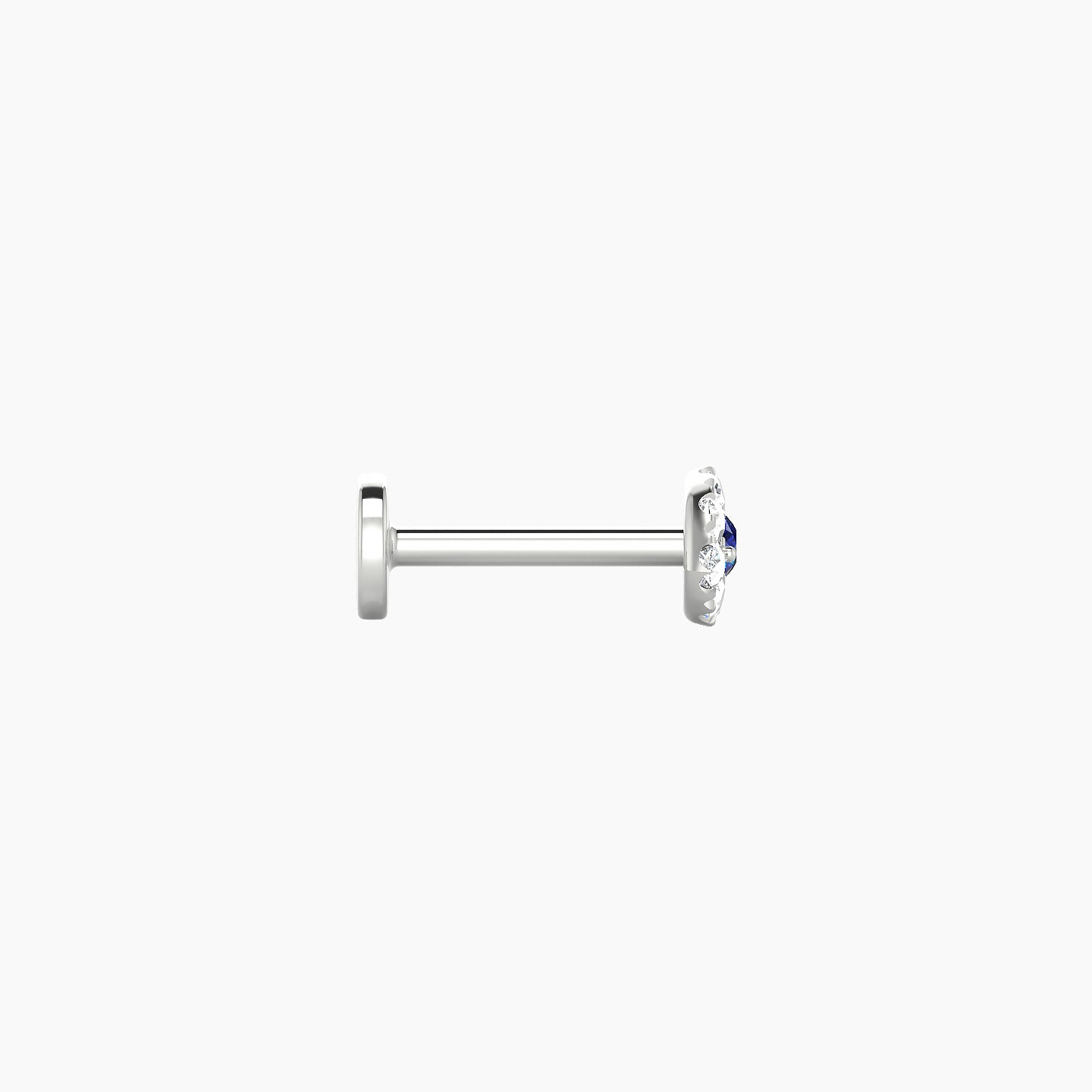 Minerva | 18k White Gold 6.5 mm 5 mm Eye Sapphire & Diamond Nostril Piercing