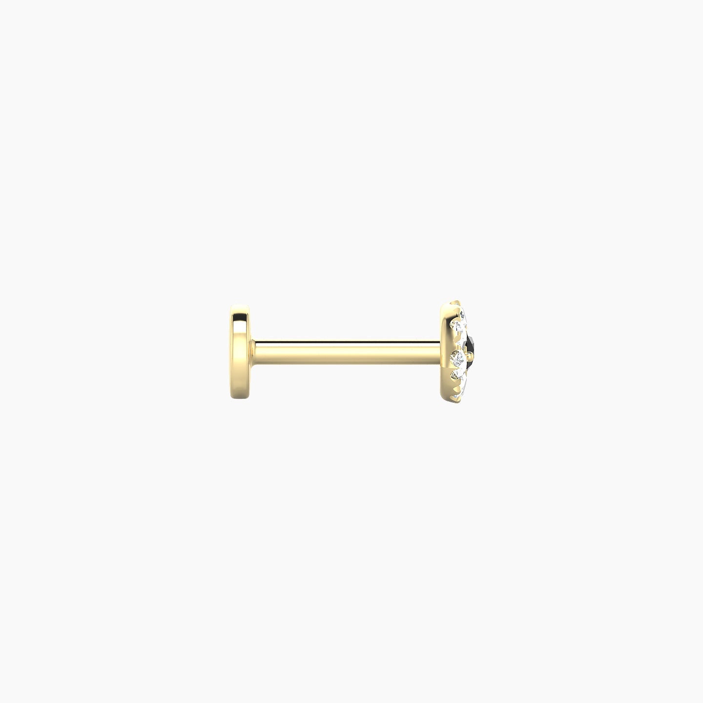 Minerva | 18k Yellow Gold 6.5 mm 5 mm Eye Black Diamond & Diamond Nostril Piercing