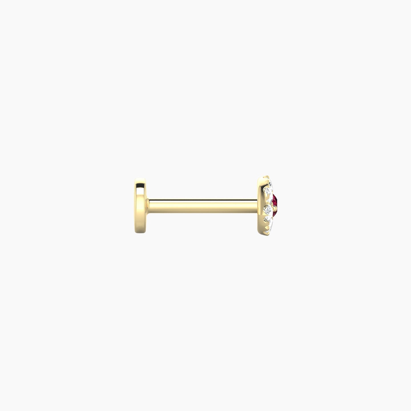 Minerva | 18k Yellow Gold 6.5 mm 5 mm Eye Ruby & Diamond Nostril Piercing