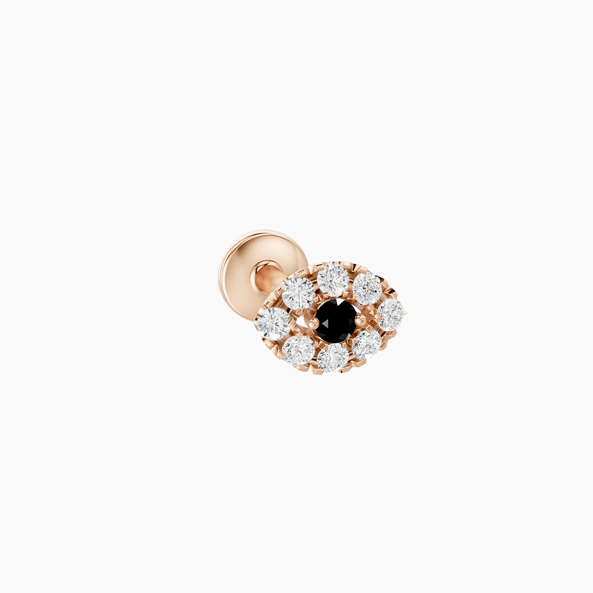 Minerva | 18k Rose Gold 6.5 mm 5.5 mm Eye Black Diamond & Diamond Piercing