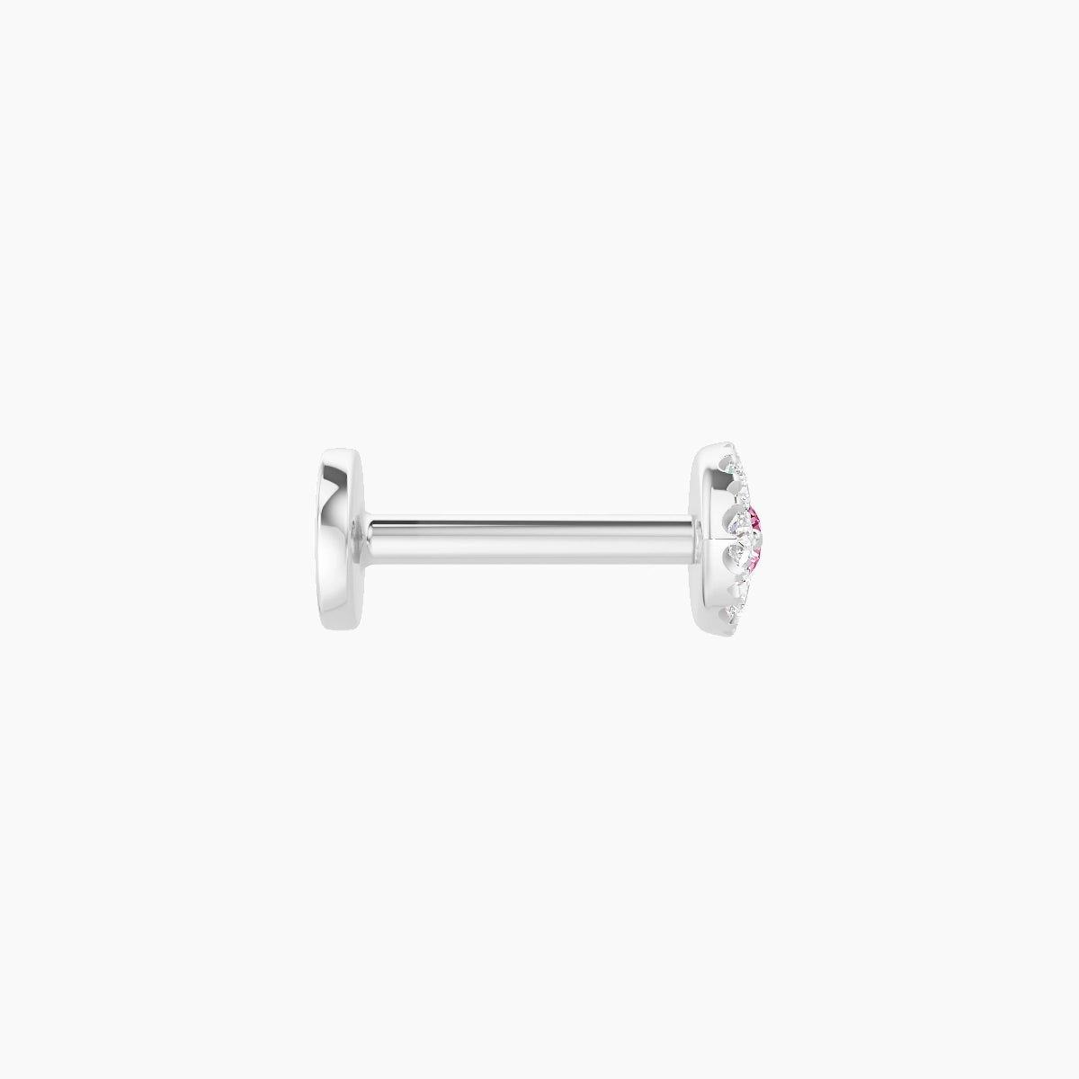 Minerva | 18k White Gold 6.5 mm 5.5 mm Eye Pink Sapphire & Diamond Piercing
