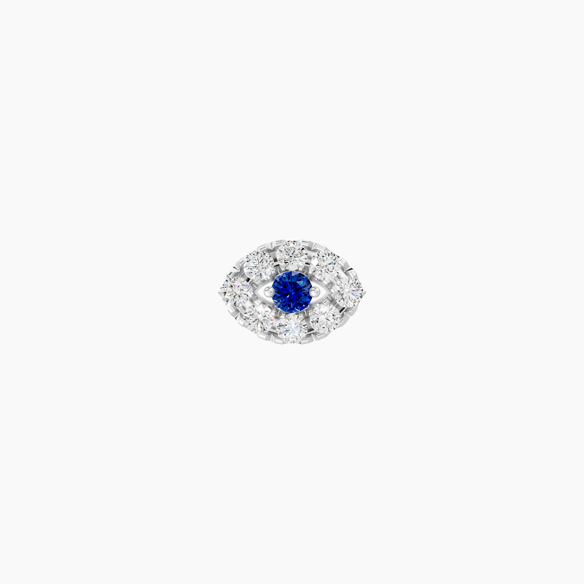Minerva | 18k White Gold 6.5 mm 5.5 mm Eye Sapphire & Diamond Piercing