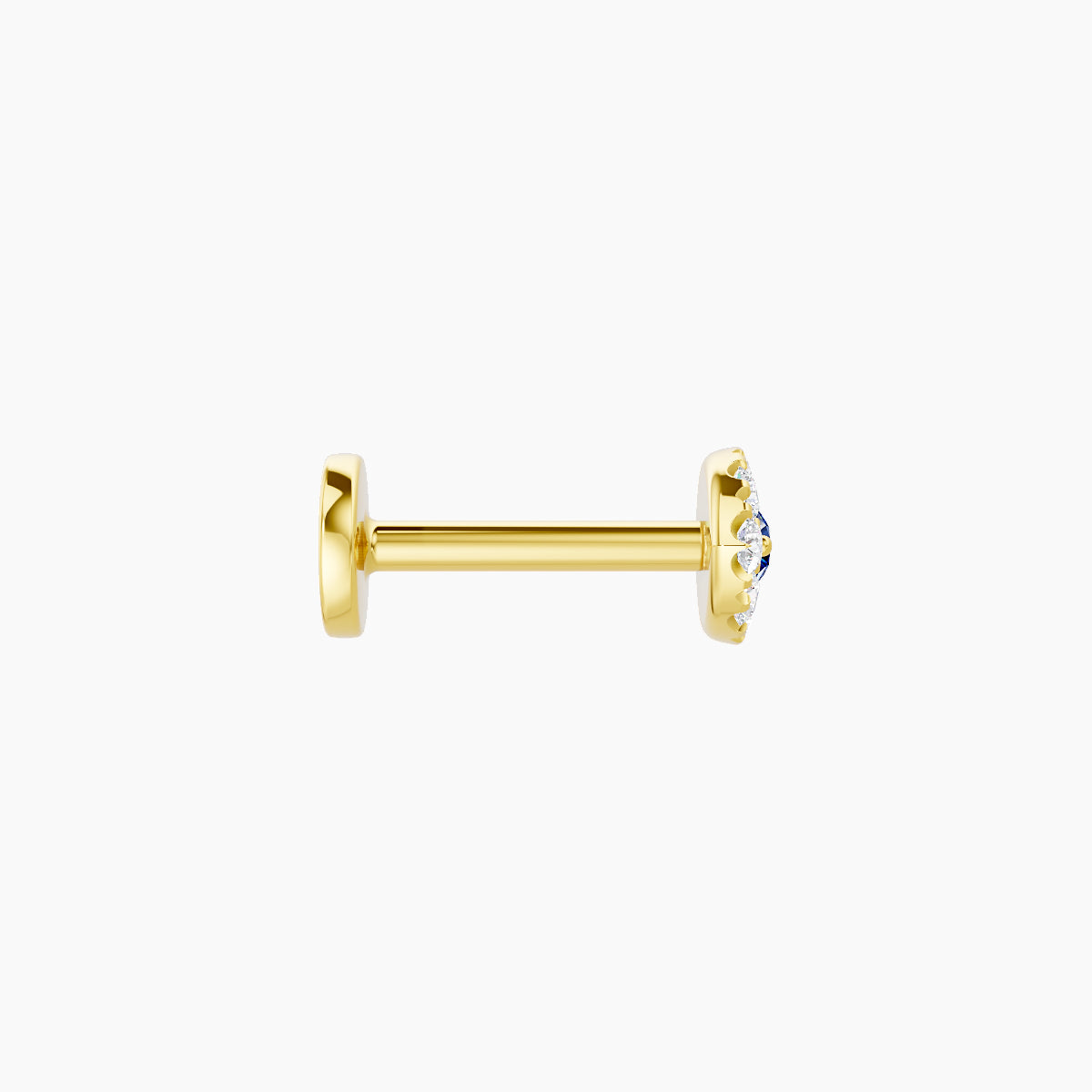 Minerva | 18k Yellow Gold 6.5 mm 5.5 mm Eye Sapphire & Diamond Piercing