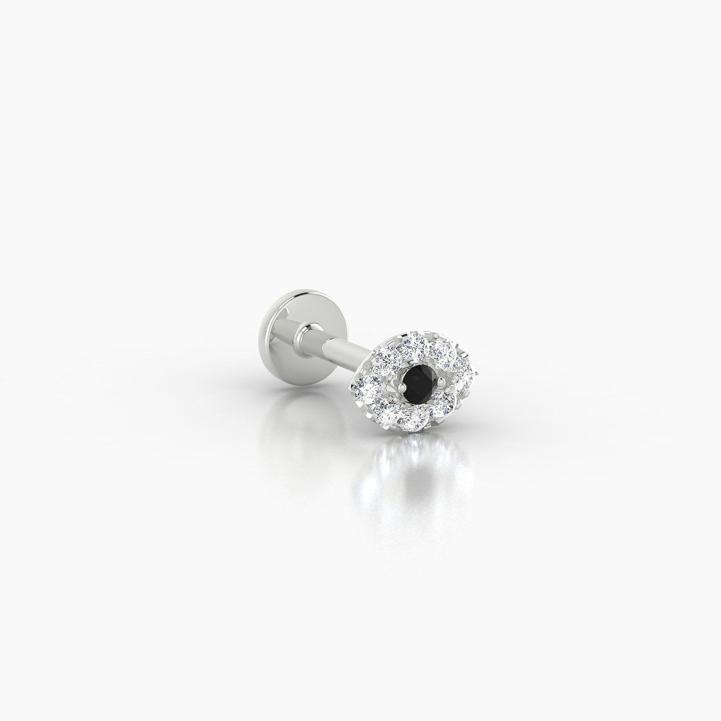 Minerva | 18k White Gold 6.5 mm 5 mm Eye Black Diamond & Diamond Piercing