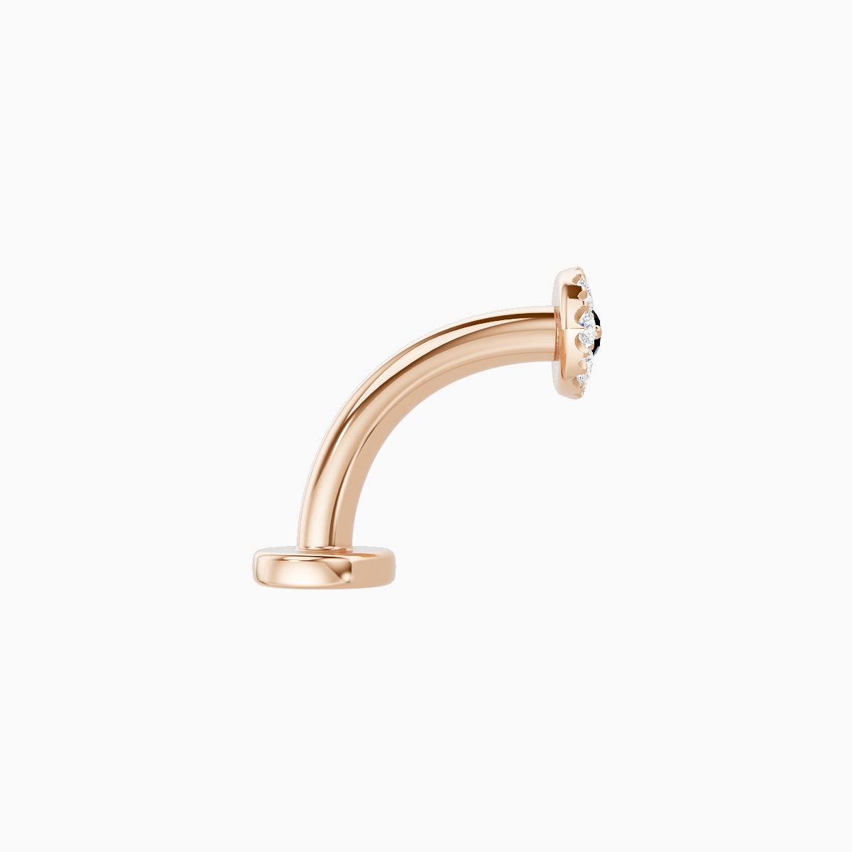 Minerva | 18k Rose Gold 8 mm 5.5 mm Eye Black Diamond & Diamond Floating Navel Piercing