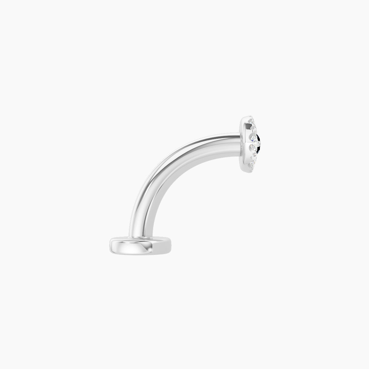 Minerva | 18k White Gold 8 mm 5.5 mm Eye Black Diamond & Diamond Floating Navel Piercing