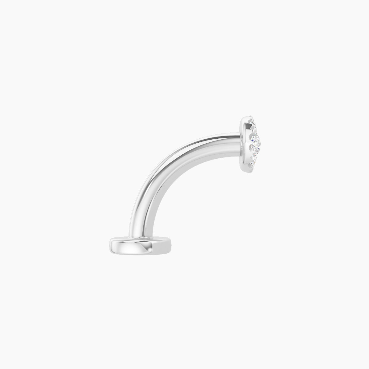 Minerva | 18k White Gold 5.5 mm 8 mm Eye Diamond Floating Navel Piercing