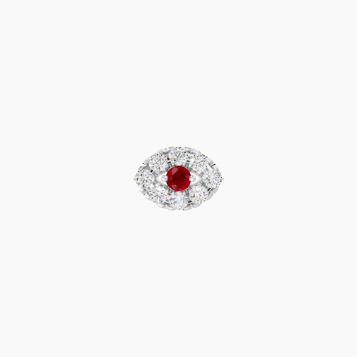Minerva | 18k White Gold 8 mm 5.5 mm Eye Ruby & Diamond Nose Piercing