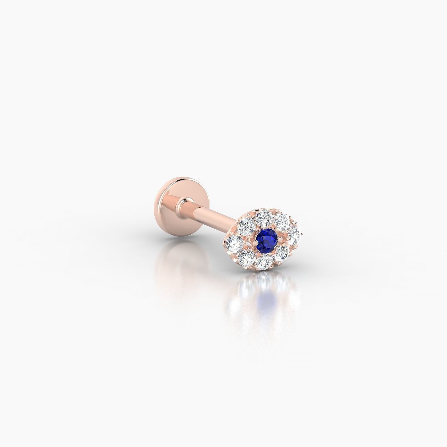 Minerva | 18k Rose Gold 8 mm 5 mm Eye Sapphire & Diamond Nostril Piercing