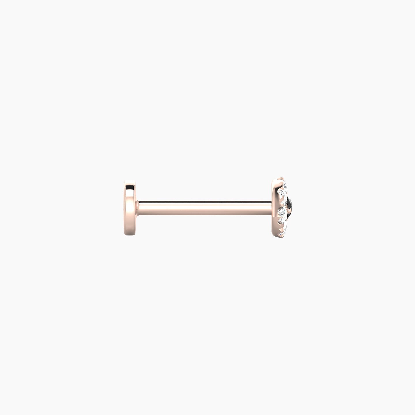 Minerva | 18k Rose Gold 8 mm 5 mm Eye Black Diamond & Diamond Nostril Piercing