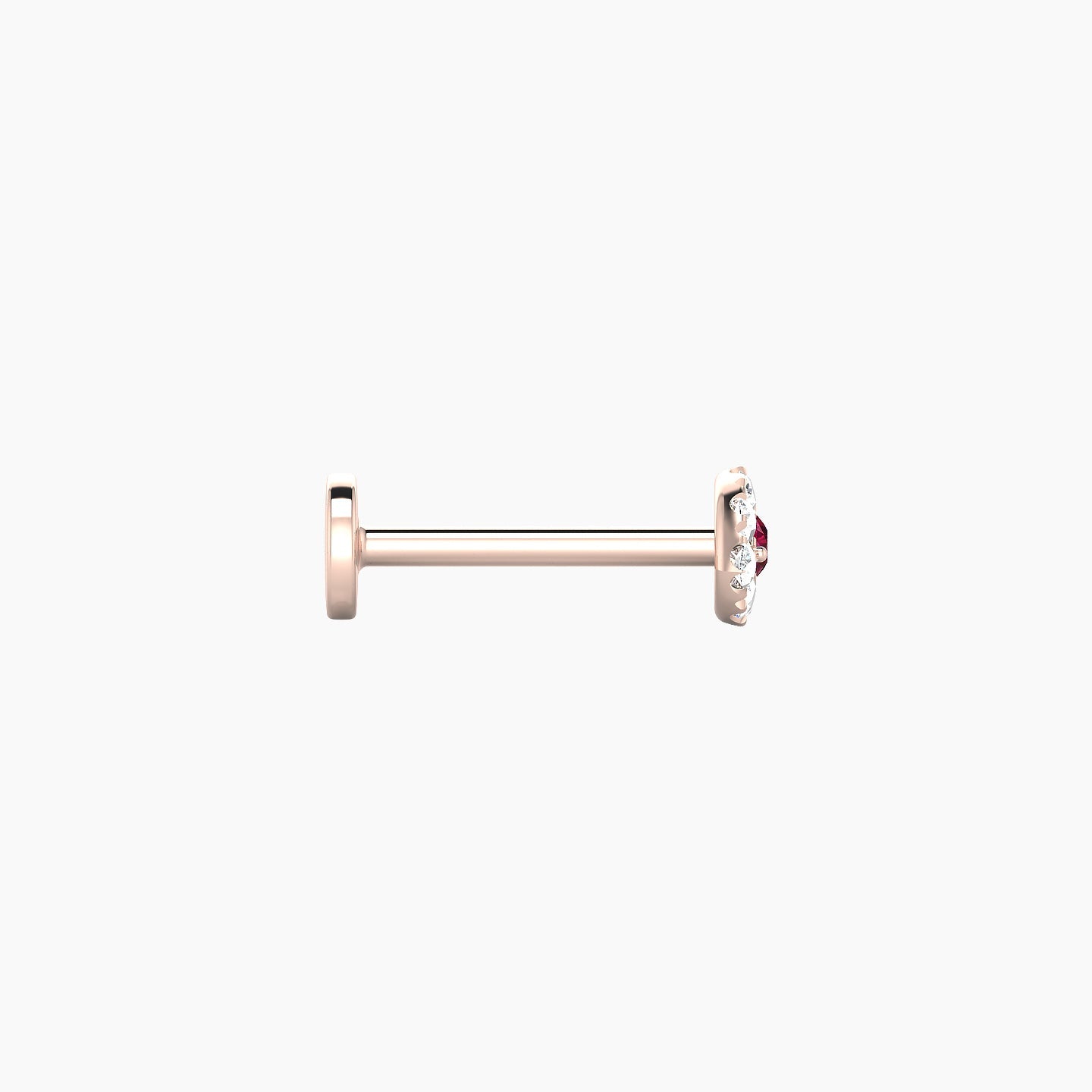 Minerva | 18k Rose Gold 8 mm 5 mm Eye Ruby & Diamond Nostril Piercing