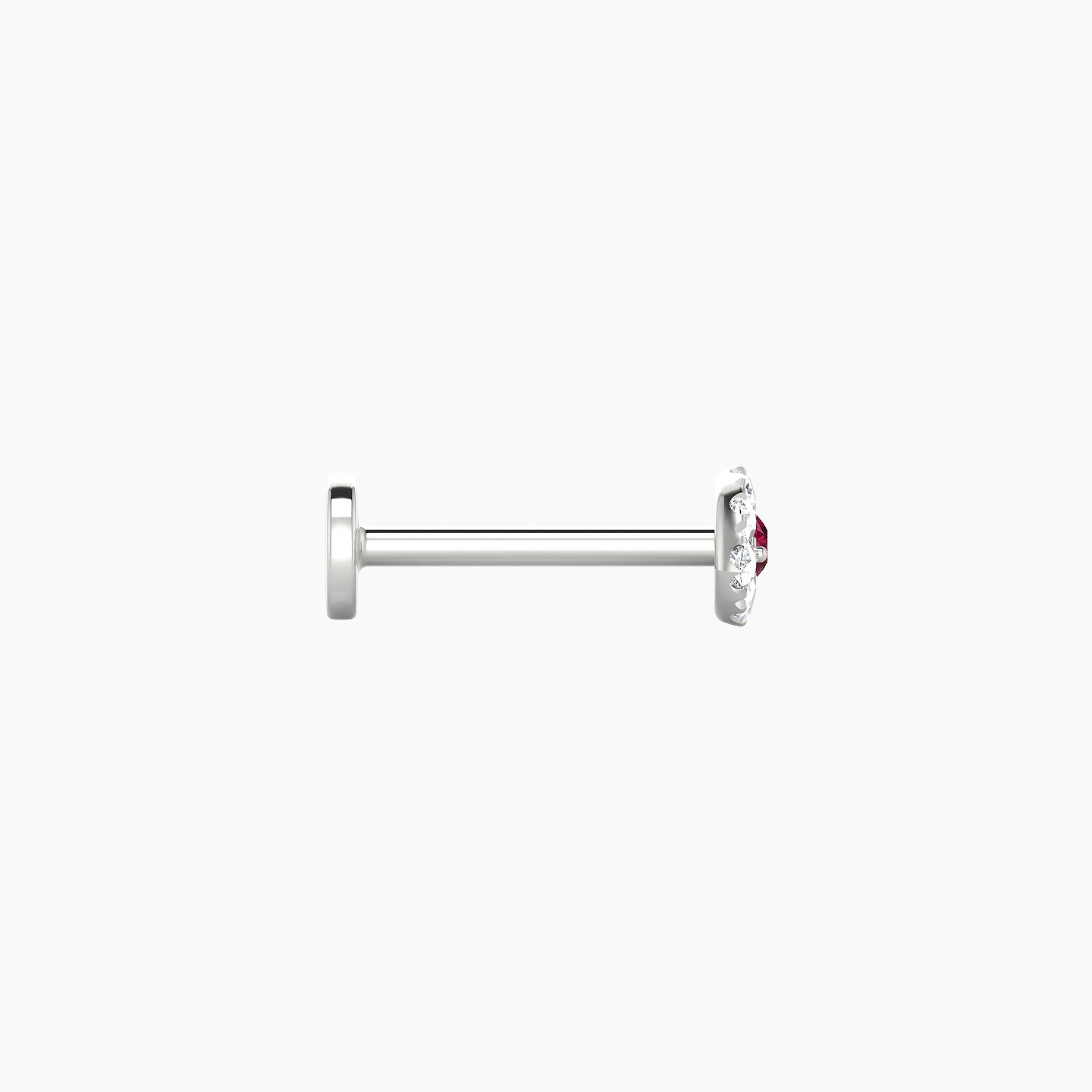 Minerva | 18k White Gold 8 mm 5 mm Eye Ruby & Diamond Nostril Piercing