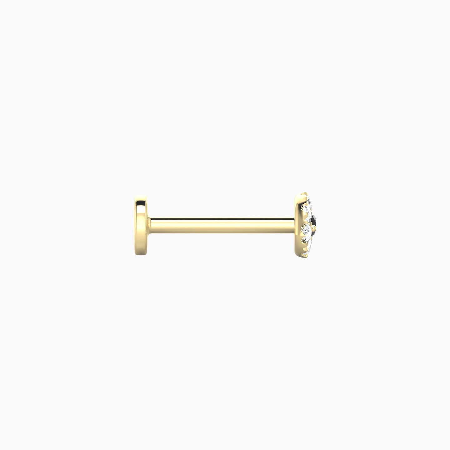 Minerva | 18k Yellow Gold 8 mm 5 mm Eye Black Diamond & Diamond Nostril Piercing