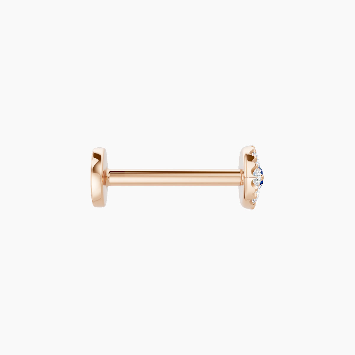 Minerva | 18k Rose Gold 8 mm 5.5 mm Eye Sapphire & Diamond Piercing