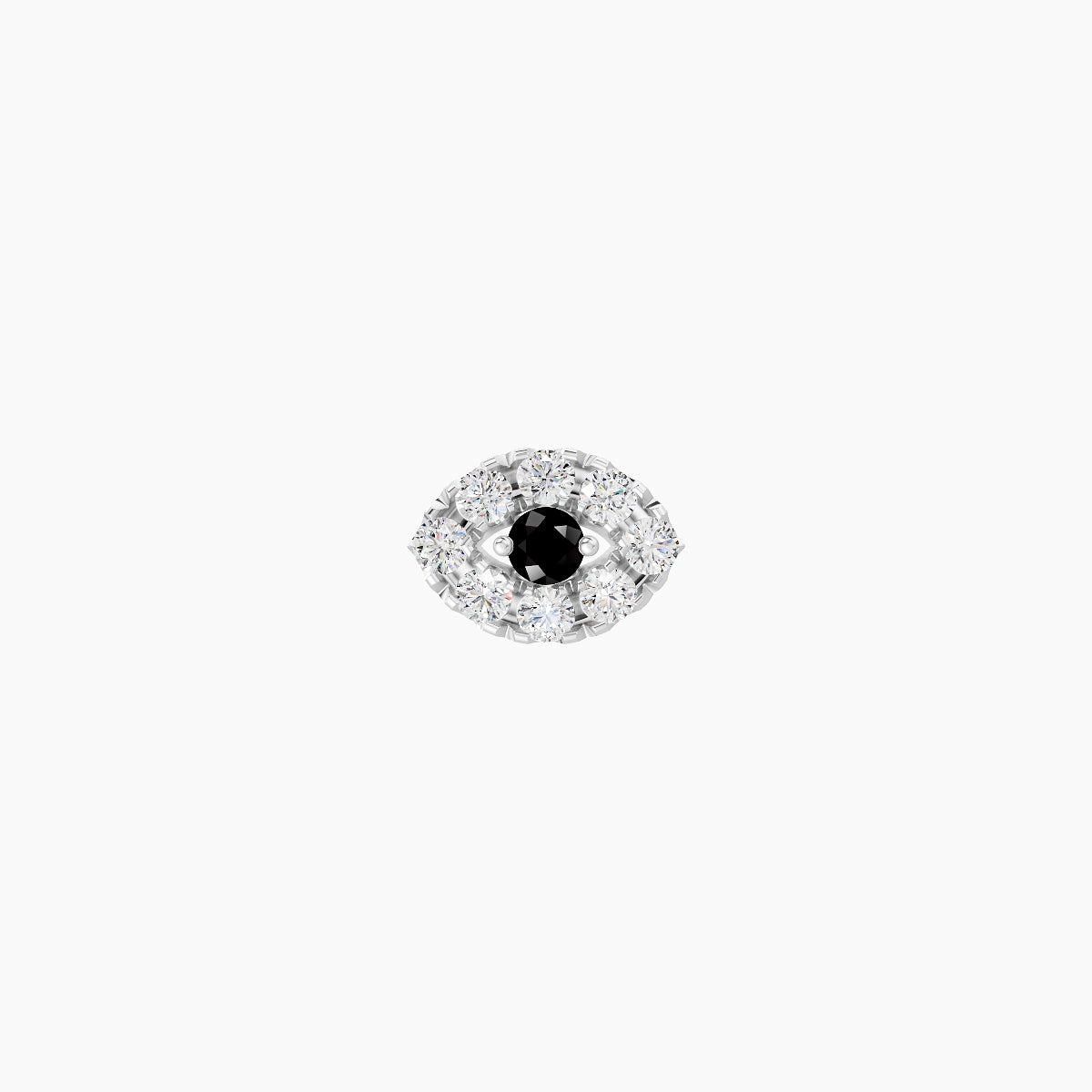 Minerva | 18k White Gold 8 mm 5.5 mm Eye Black Diamond & Diamond Piercing