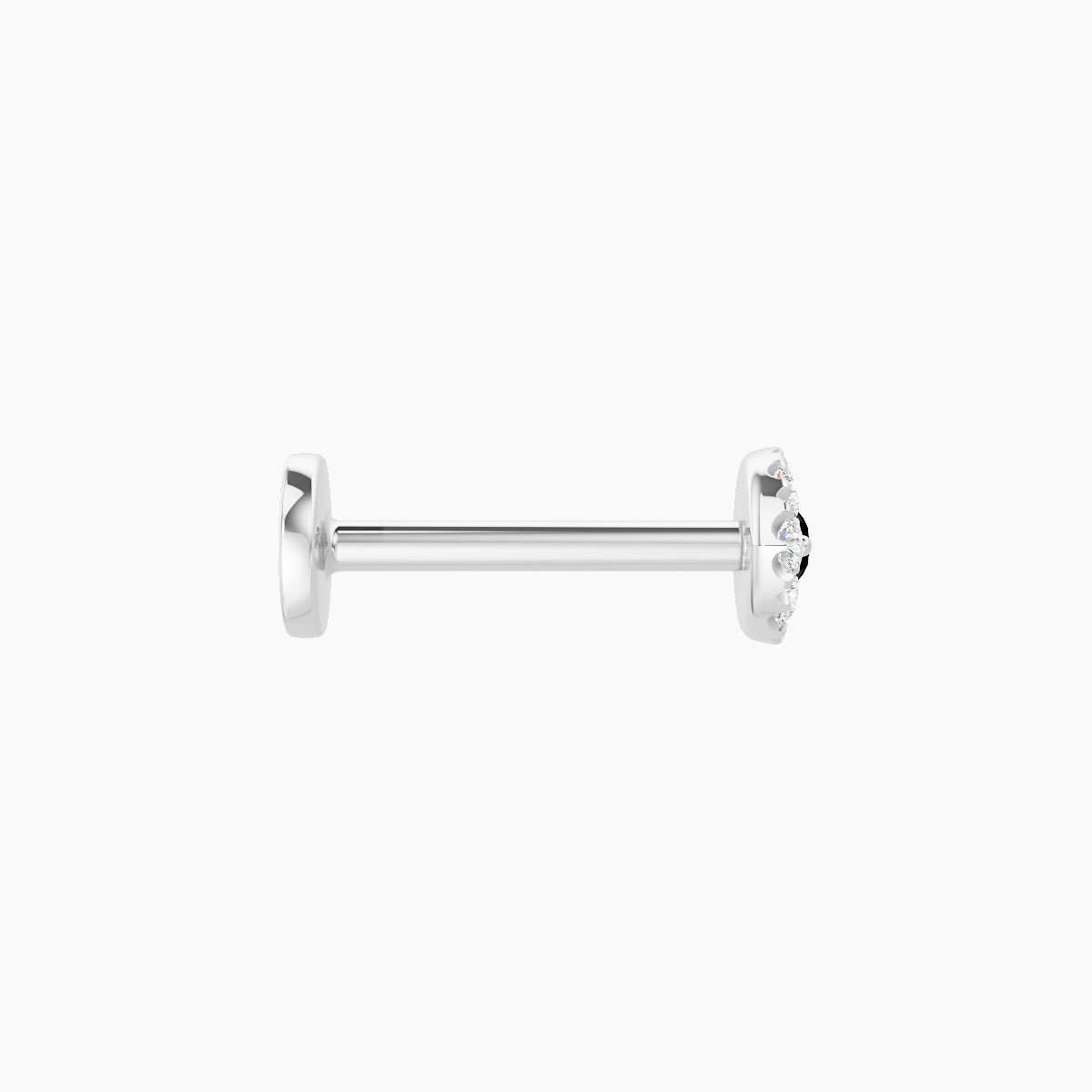 Minerva | 18k White Gold 8 mm 5.5 mm Eye Black Diamond & Diamond Piercing