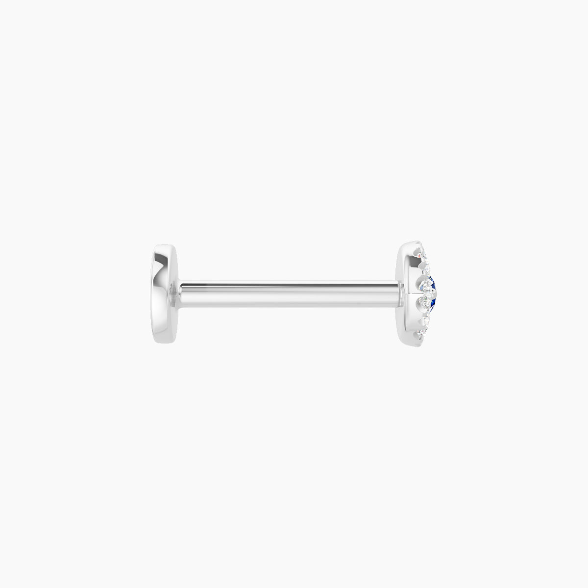 Minerva | 18k White Gold 8 mm 5.5 mm Eye Sapphire & Diamond Piercing