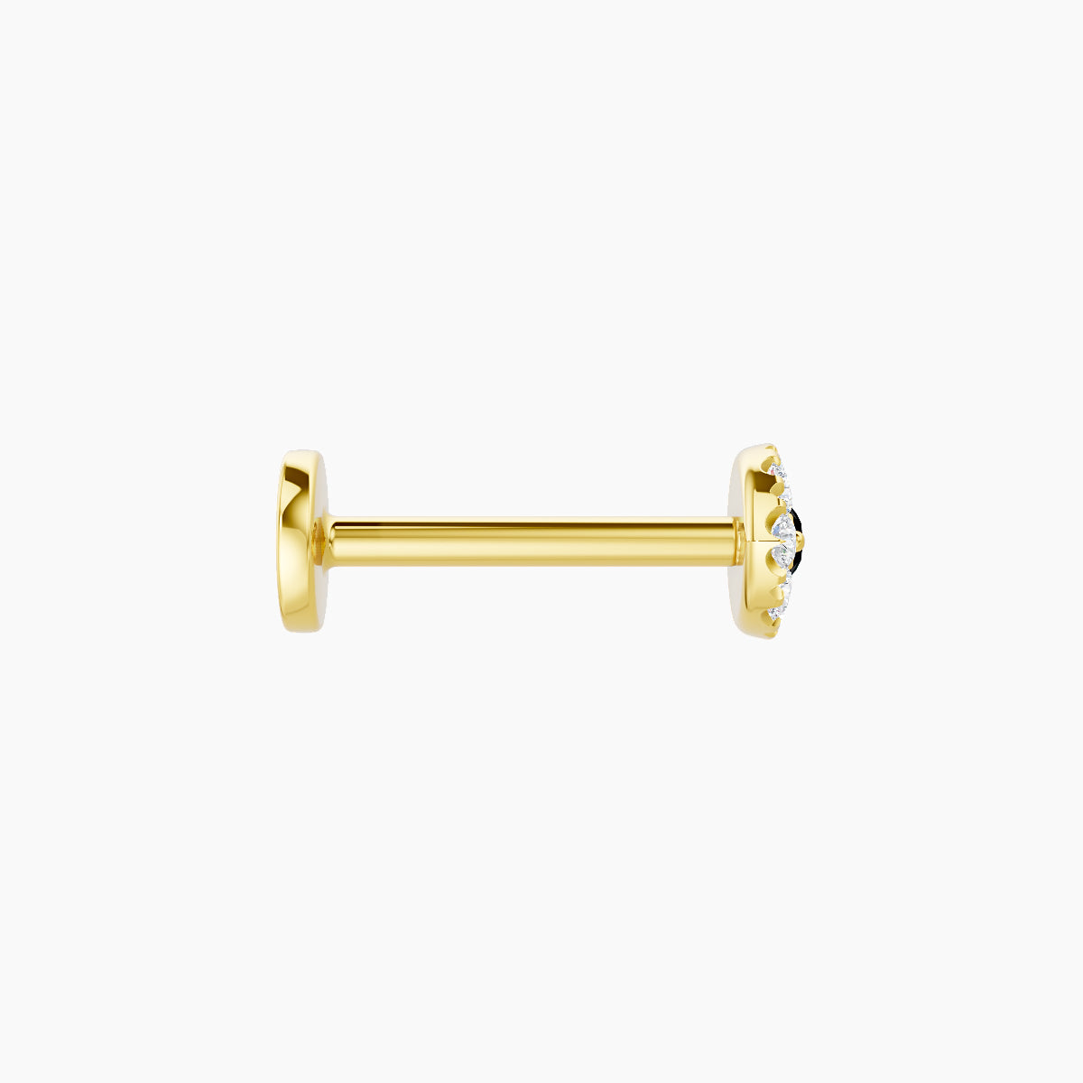 Minerva | 18k Yellow Gold 8 mm 5.5 mm Eye Black Diamond & Diamond Piercing