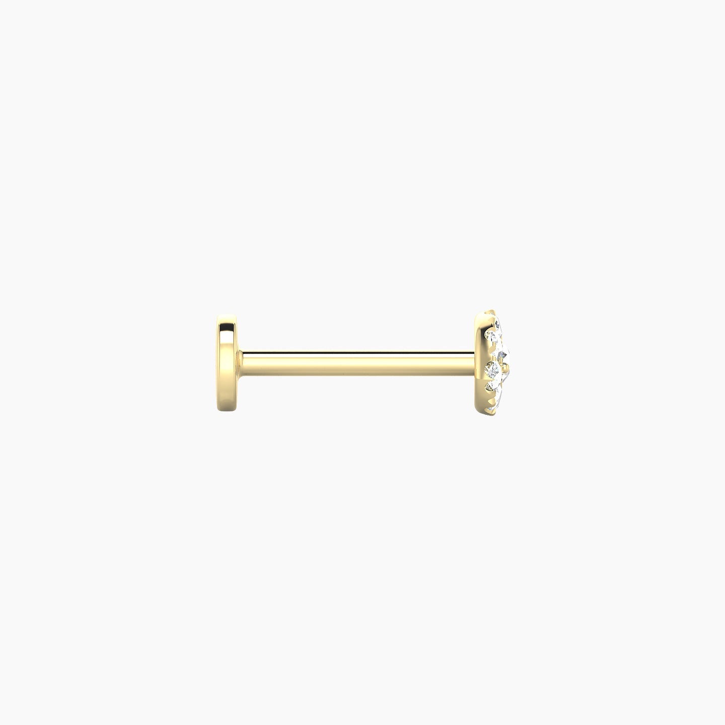 Minerva | 18k Yellow Gold 5 mm 8 mm Eye Diamond Piercing