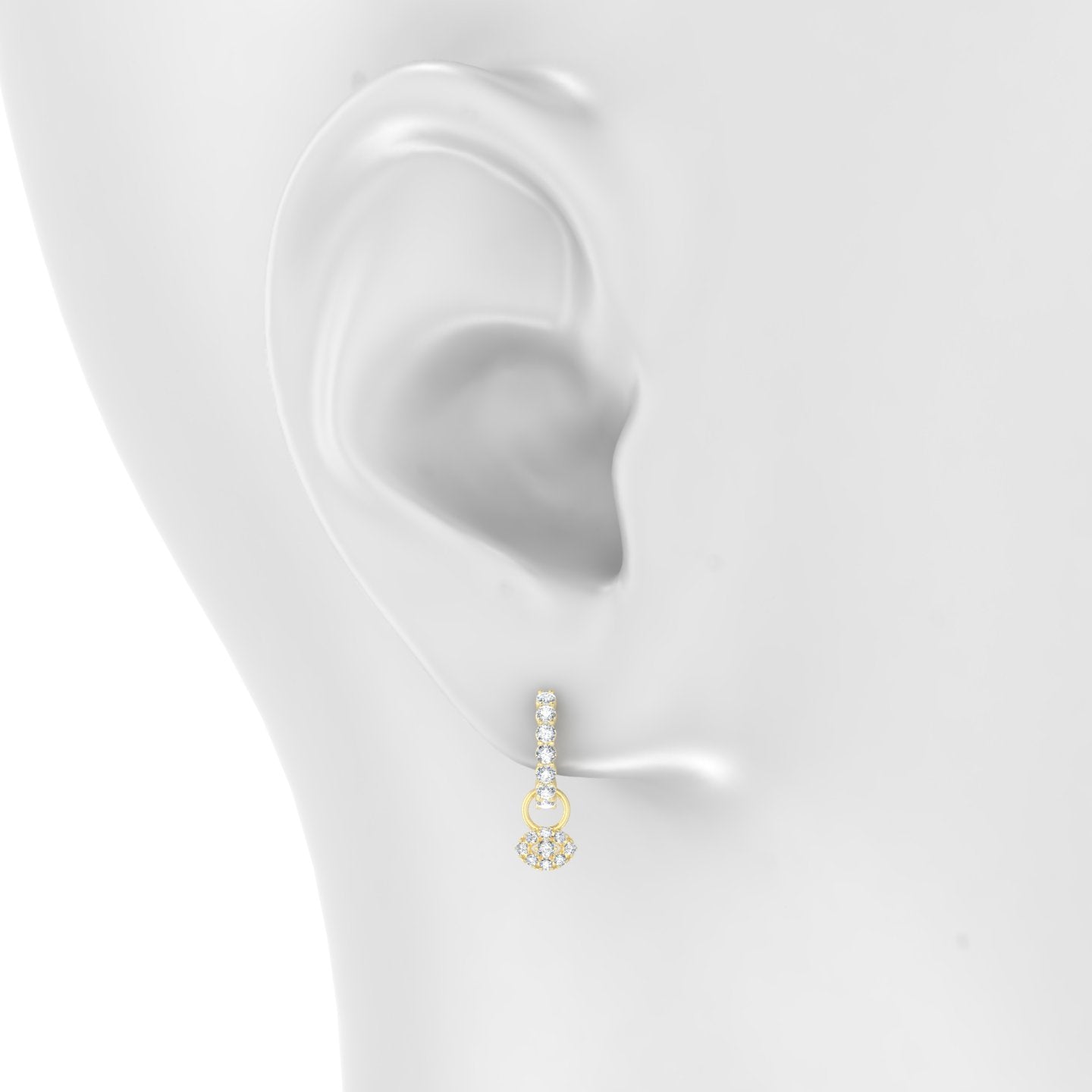 Minerva | 18k Yellow Gold 5.5 mm Eye Diamond Charm