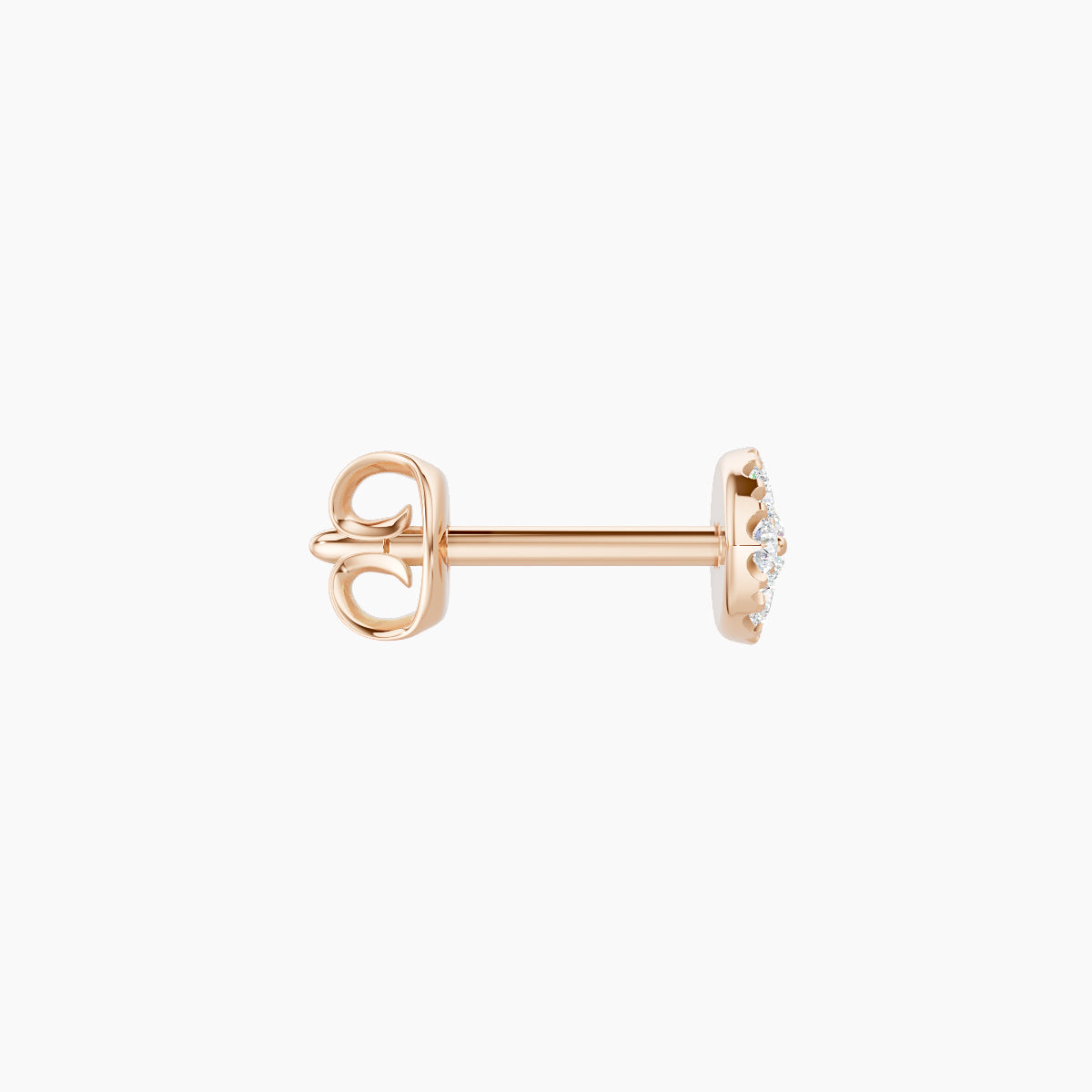 Minerva | 18k Rose Gold 5.5 mm Eye Diamond Earring