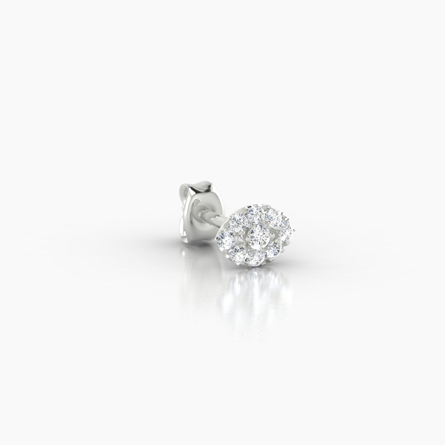 Minerva | 18k White Gold 5 mm Eye Diamond Earring