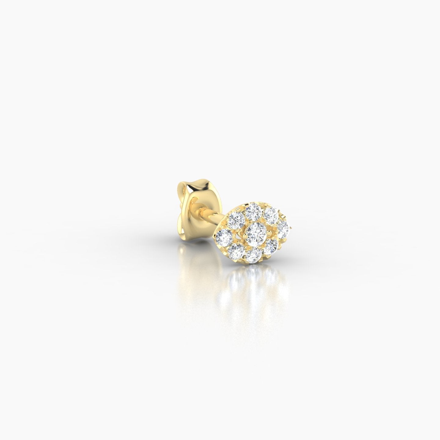 Minerva | 18k Yellow Gold 5 mm Eye Diamond Earring