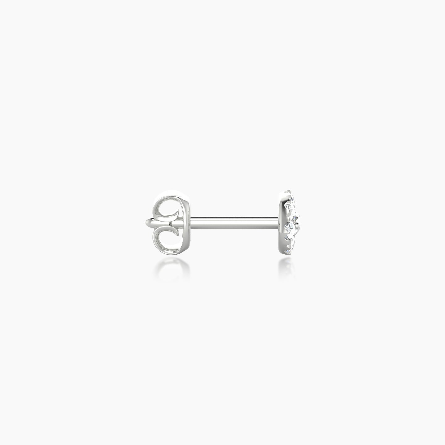 Minerva | 18k White Gold 5 mm Eye Diamond Earring