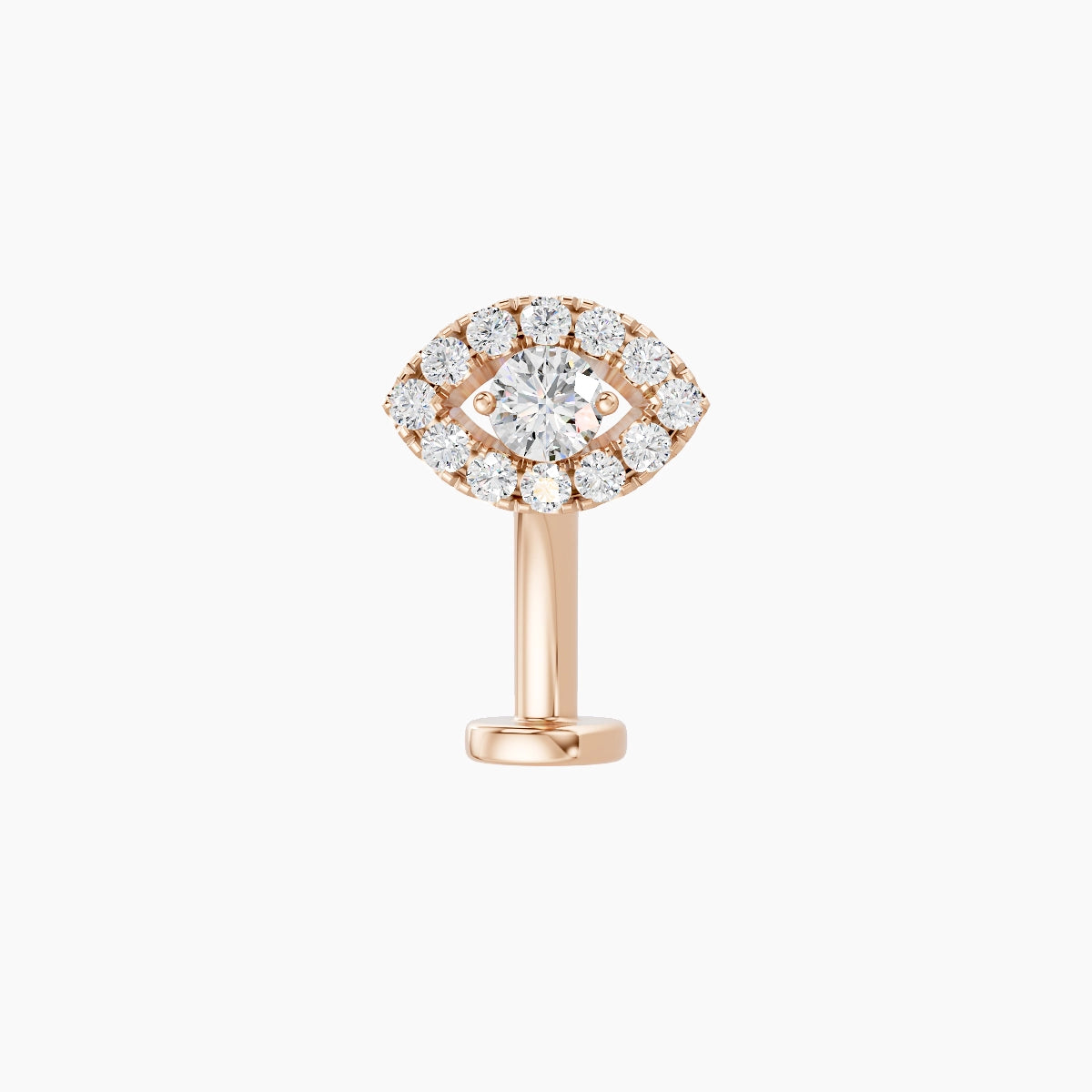 Minerva | 18k Rose Gold 7.2 mm 10 mm Eye Diamond Floating Navel Piercing
