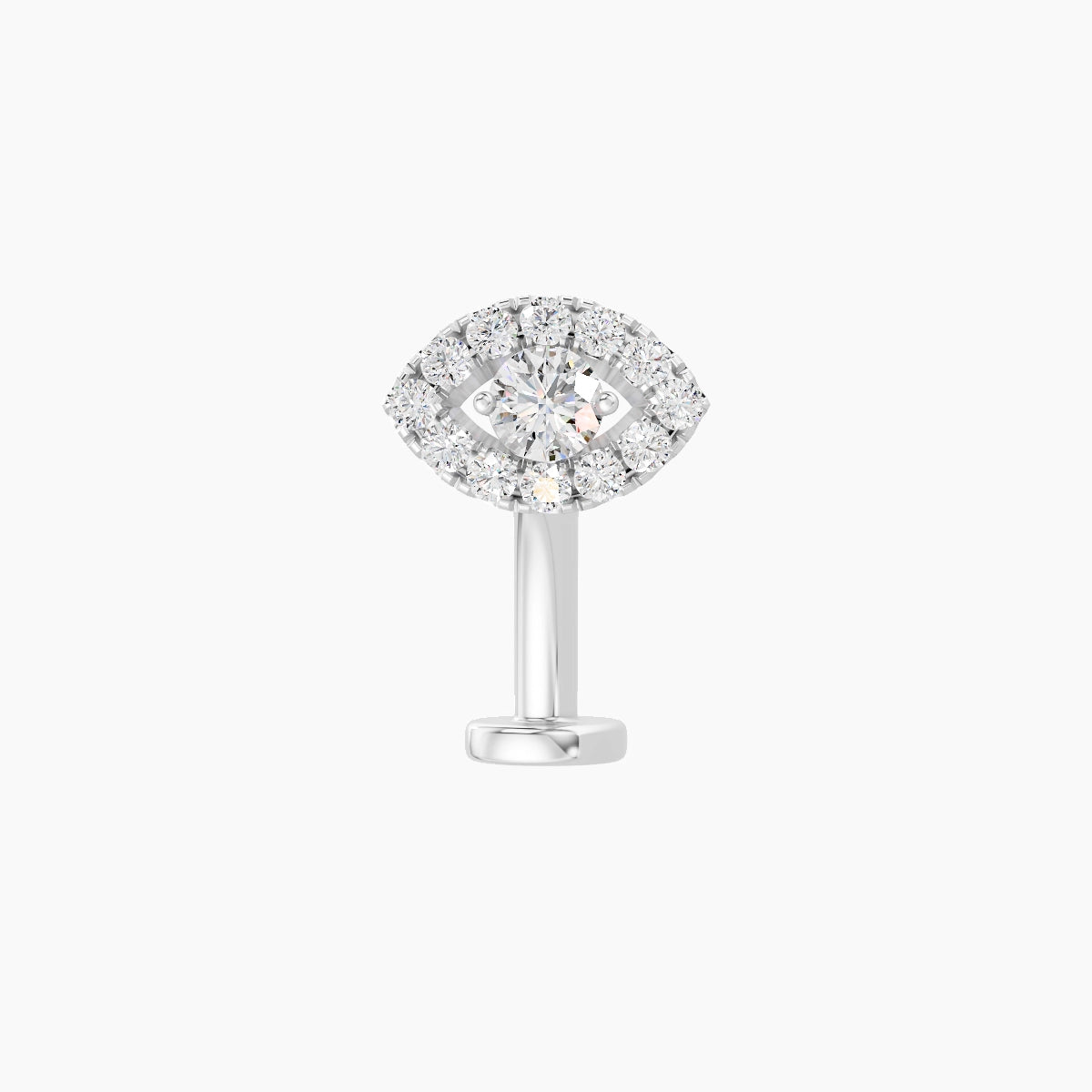 Minerva | 18k White Gold 7.2 mm 10 mm Eye Diamond Floating Navel Piercing