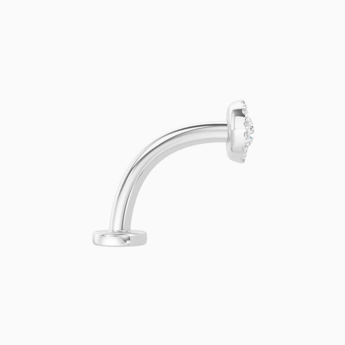 Minerva | 18k White Gold 7.2 mm 10 mm Eye Diamond Floating Navel Piercing