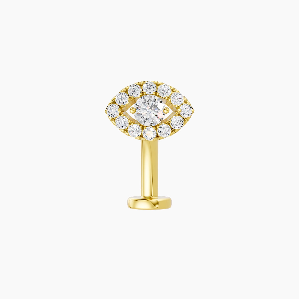 Minerva | 18k Yellow Gold 7.2 mm 10 mm Eye Diamond Floating Navel Piercing