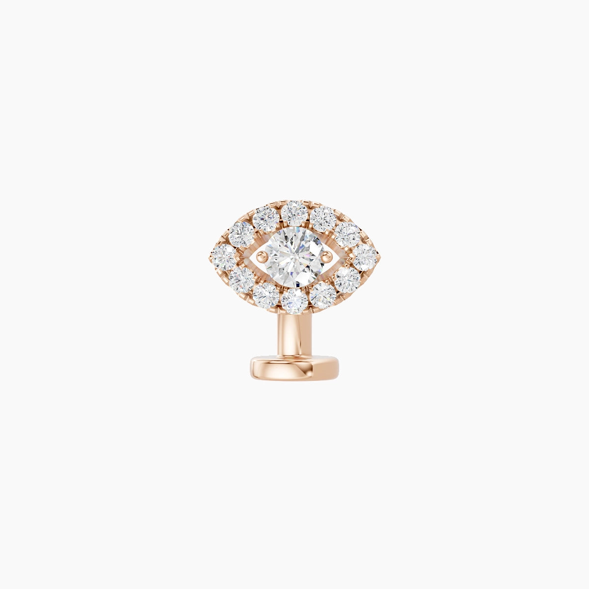 Minerva | 18k Rose Gold 7.2 mm 6 mm Eye Diamond Floating Navel Piercing
