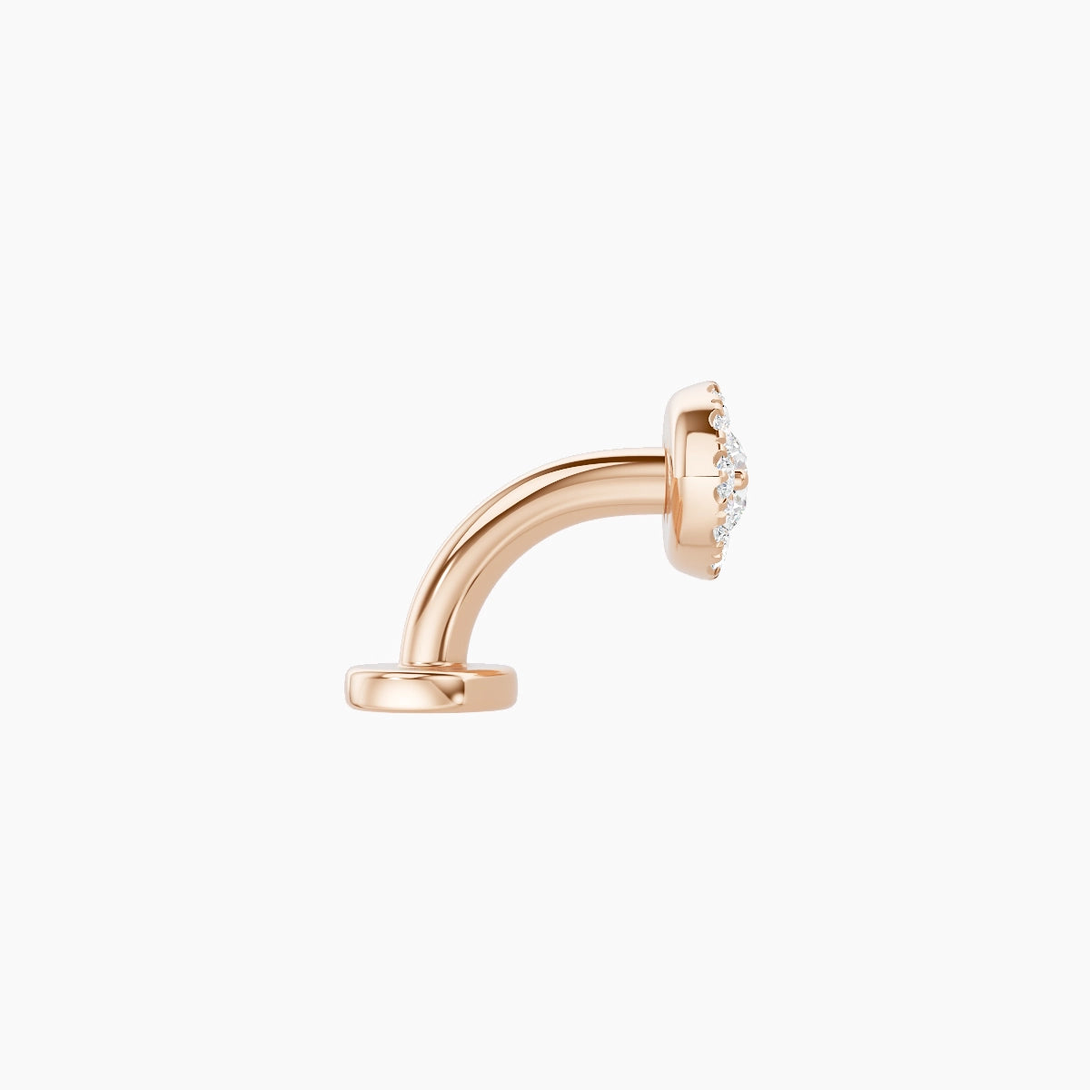 Minerva | 18k Rose Gold 7.2 mm 6 mm Eye Diamond Floating Navel Piercing