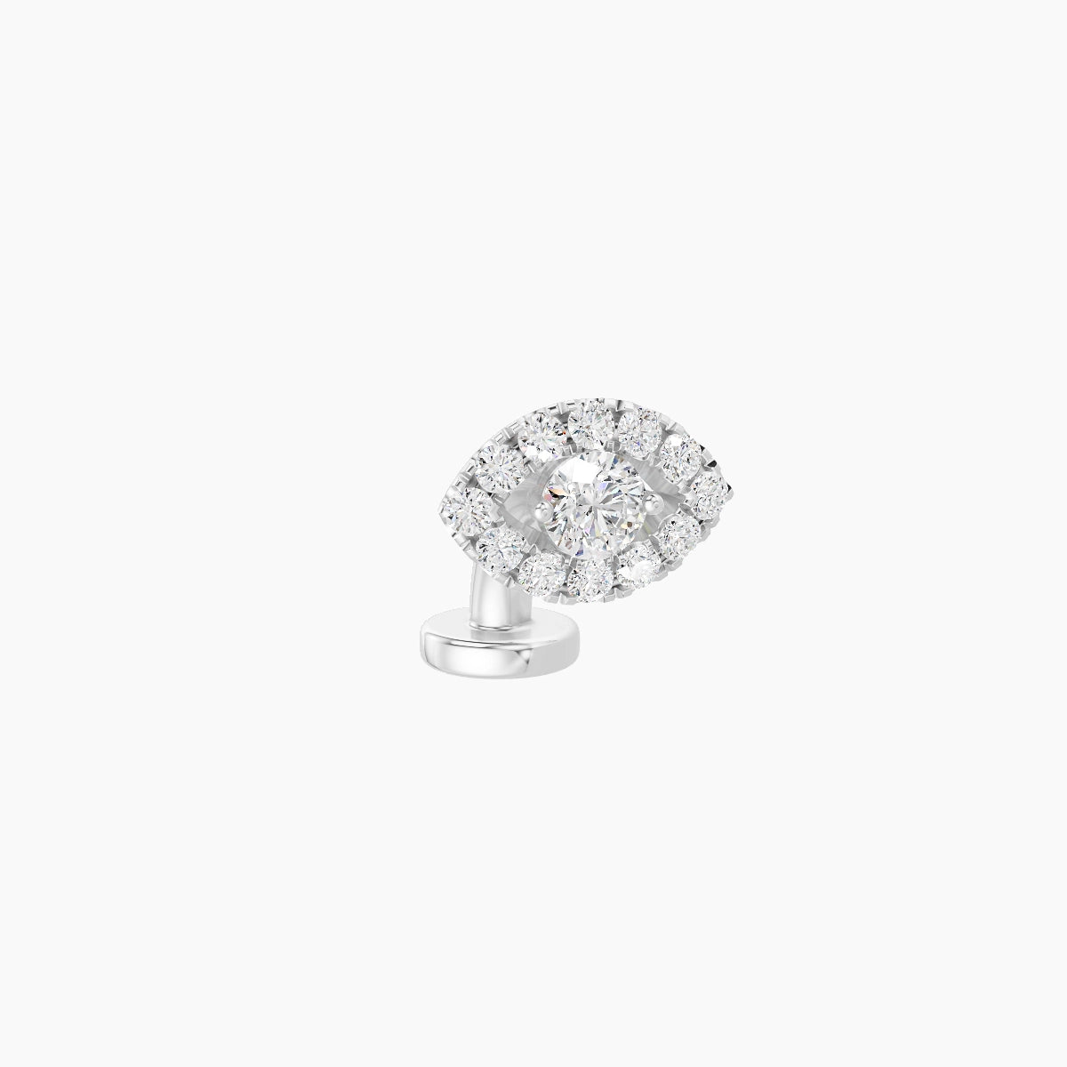 Minerva | 18k White Gold 7.2 mm 6 mm Eye Diamond Floating Navel Piercing