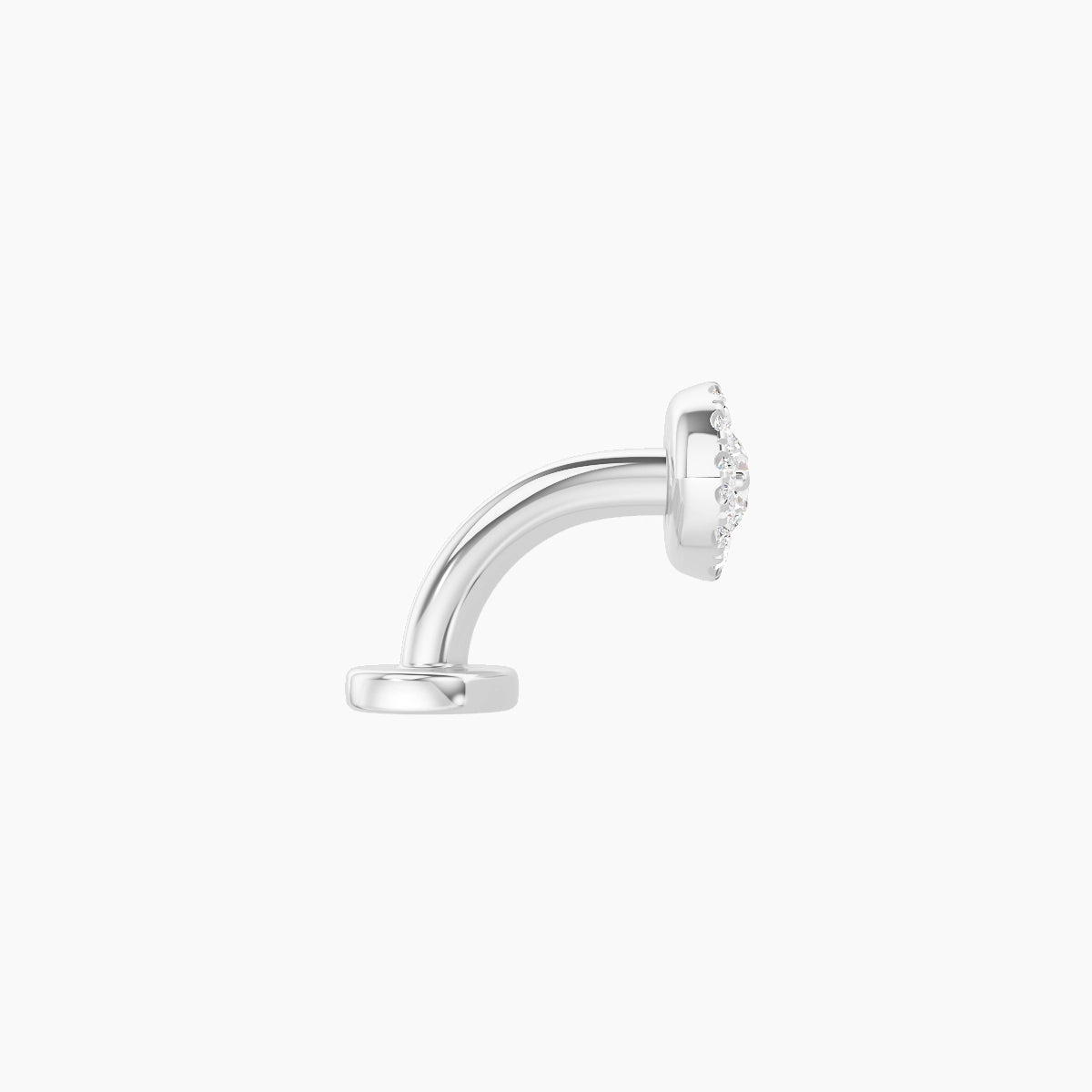 Minerva | 18k White Gold 7.2 mm 6 mm Eye Diamond Floating Navel Piercing