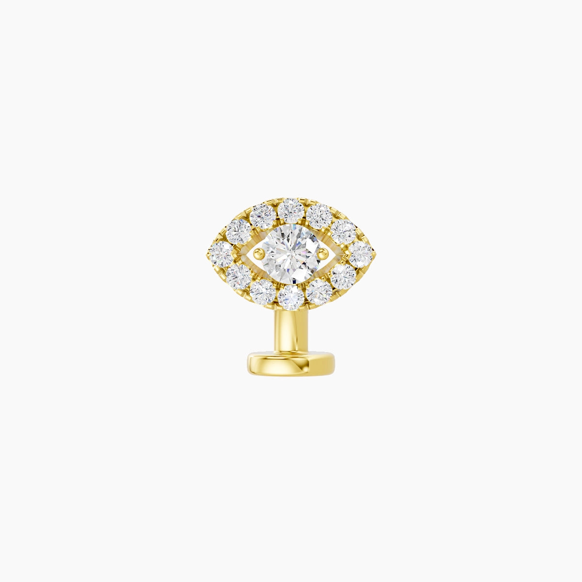 Minerva | 18k Yellow Gold 7.2 mm 6 mm Eye Diamond Floating Navel Piercing