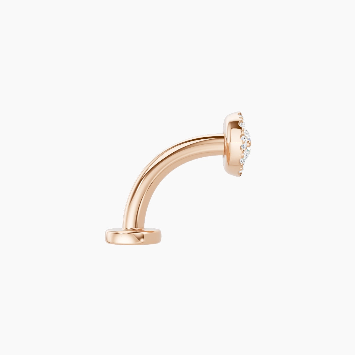 Minerva | 18k Rose Gold 7.2 mm 8 mm Eye Diamond Floating Navel Piercing