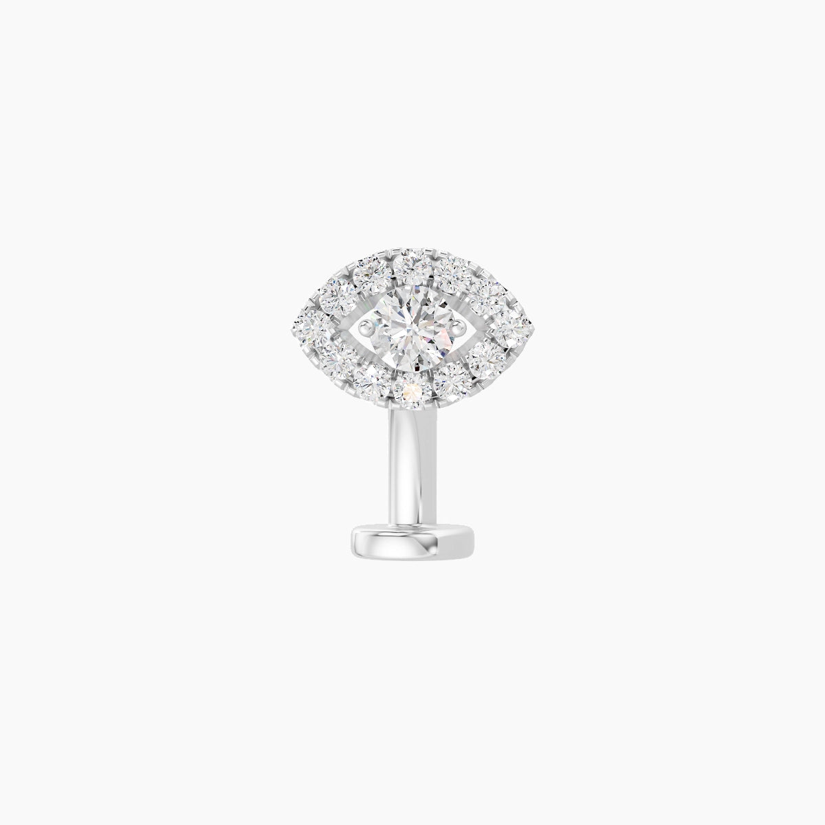 Minerva | 18k White Gold 7.2 mm 8 mm Eye Diamond Floating Navel Piercing