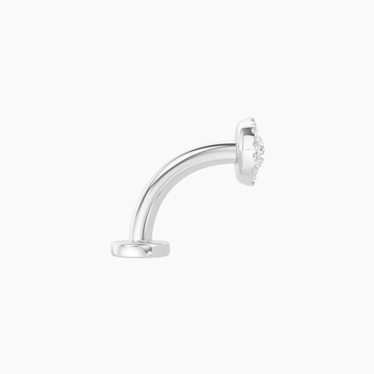 Minerva | 18k White Gold 7.2 mm 8 mm Eye Diamond Floating Navel Piercing