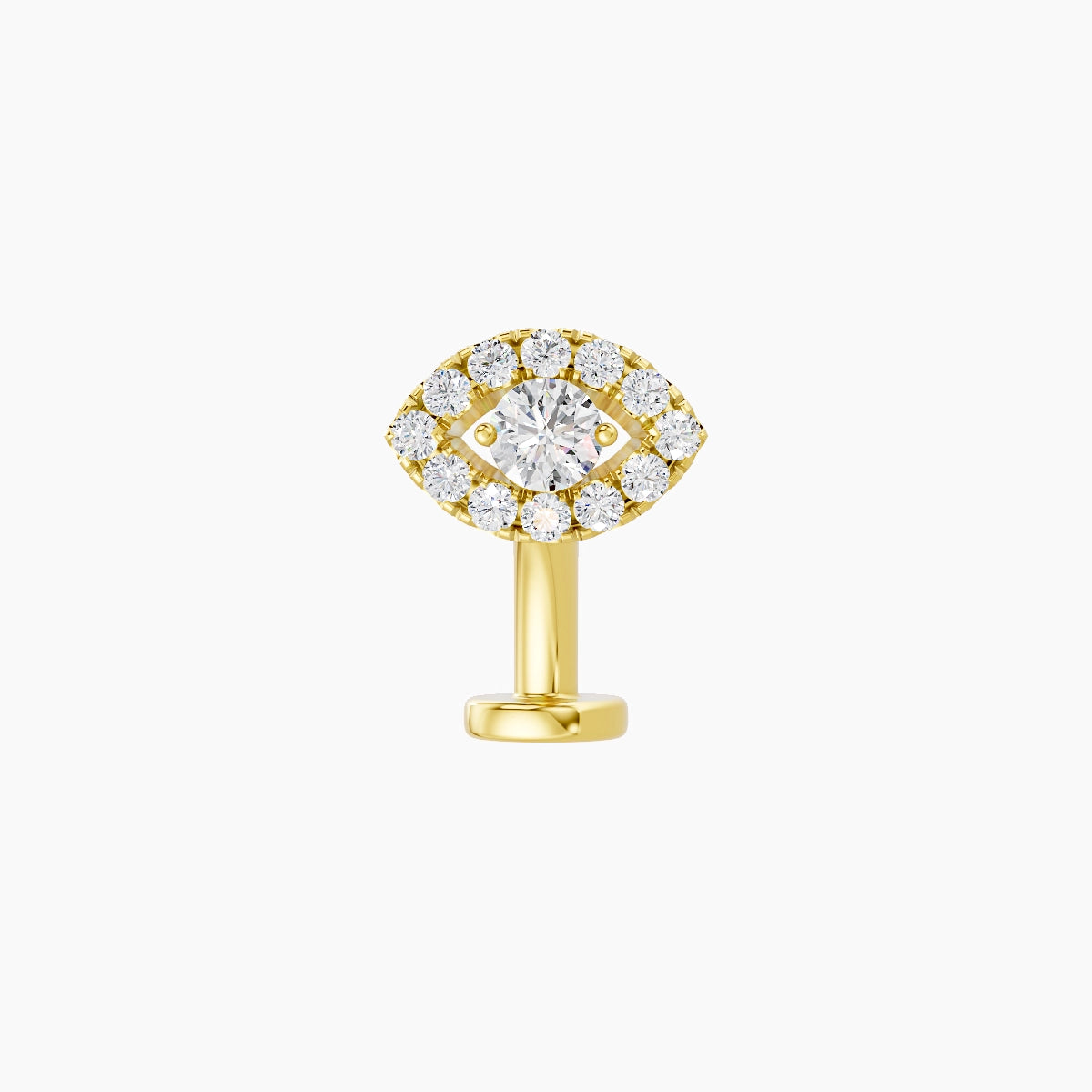 Minerva | 18k Yellow Gold 7.2 mm 8 mm Eye Diamond Floating Navel Piercing