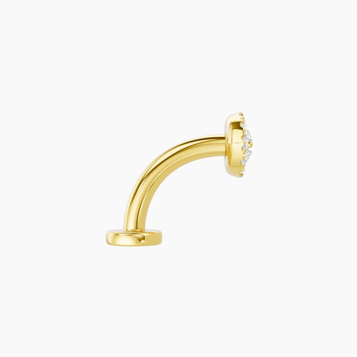 Minerva | 18k Yellow Gold 7.2 mm 8 mm Eye Diamond Floating Navel Piercing