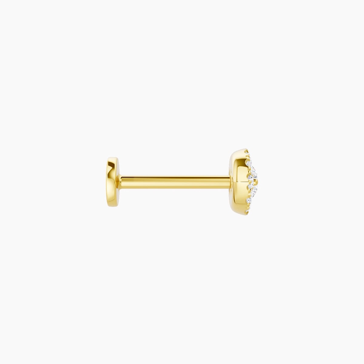 Minerva | 18k Yellow Gold 7.2 mm 8 mm Eye Diamond Nose Piercing