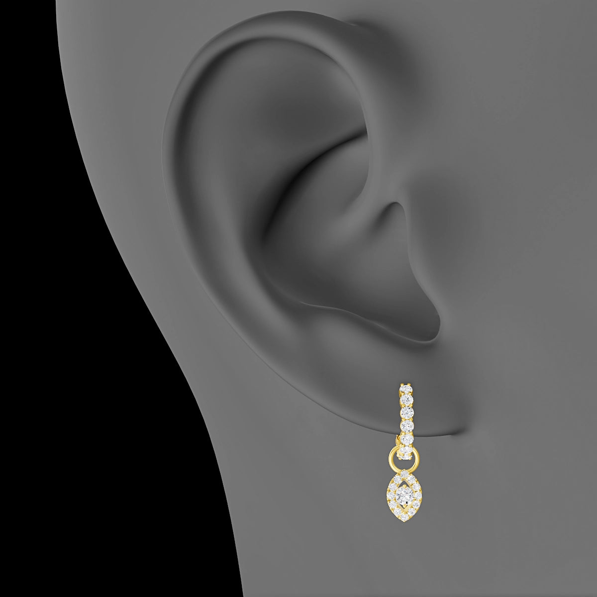 Minerva | 18k Yellow Gold 7.2 mm Eye Diamond Charm