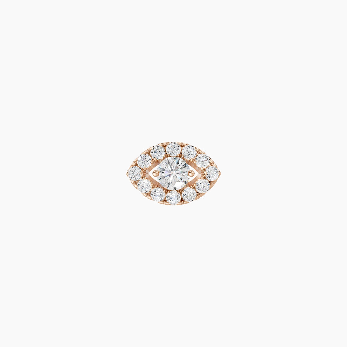 Minerva | Boucle d'Oreille Œil Diamant Or Rose 18k Hypoallergénique 7.2 mm