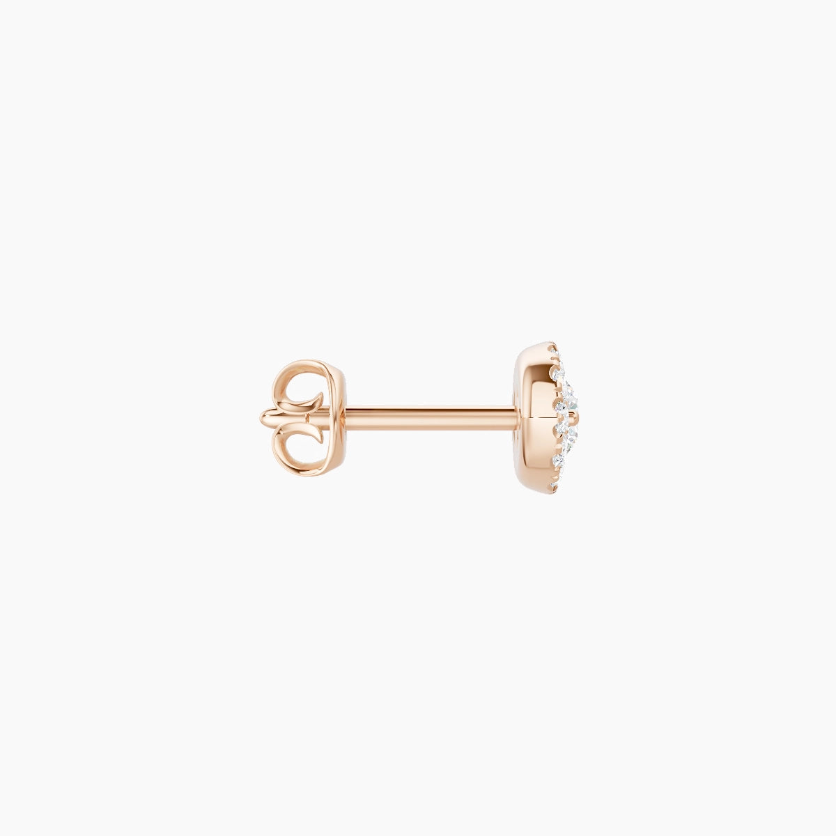 Minerva | Boucle d'Oreille Œil Diamant Or Rose 18k Hypoallergénique 7.2 mm