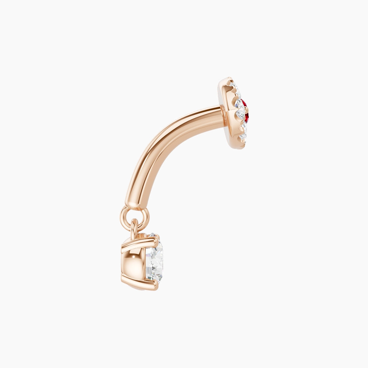 Minerva | 18k Rose Gold 6 mm Eye Ruby & Diamond Rook Piercing